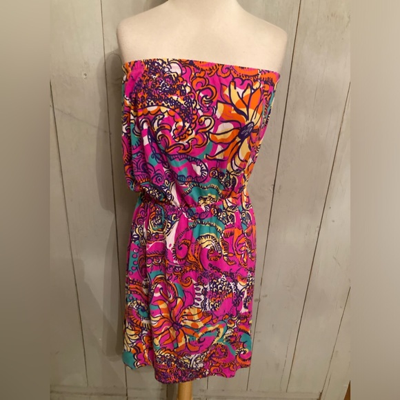 Lilly Pulitzer Dresses & Skirts - Lilly Pulitzer Atwood Strapless‎ Sea Be Seen Stretch Dress Women's S-Medium